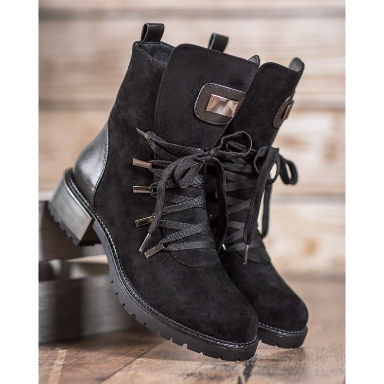 Goodin Botas con cordones negro 1