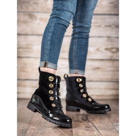 Seastar Botines de terciopelo con canalé negro 2