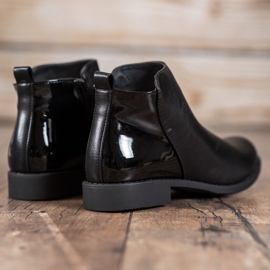 J. Star Botas de tacón plano negro 4