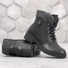 J. Star Botas con cordones negro 3