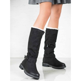 Super Me Botas con piel de oveja negro 4