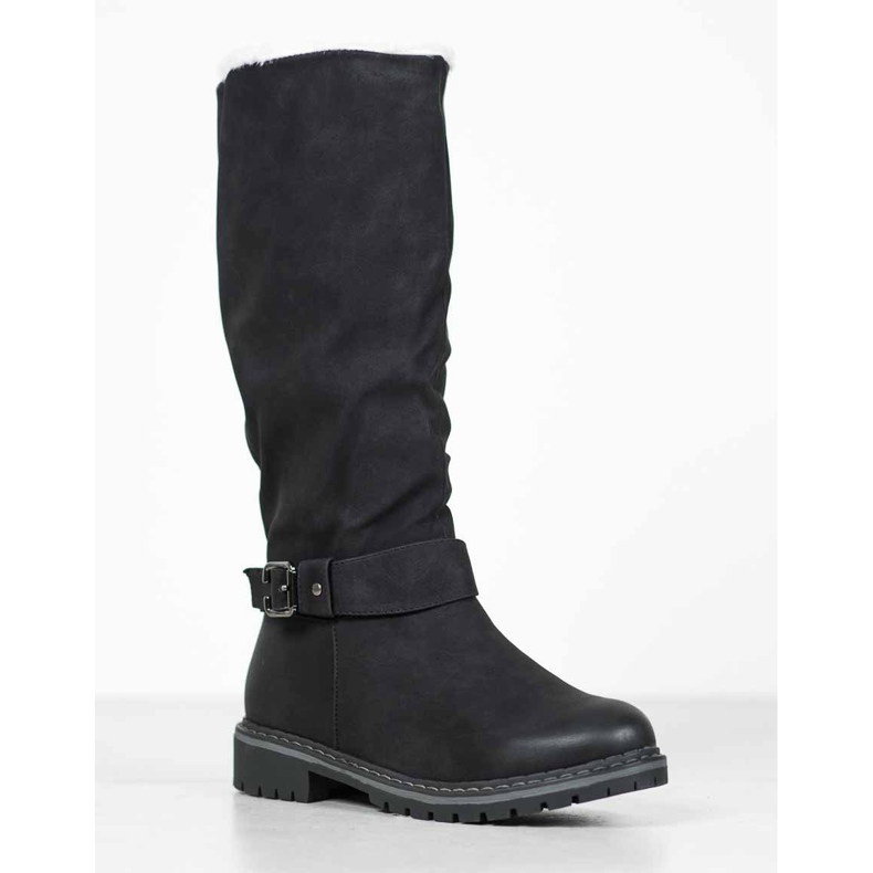 Super Me Botas con piel de oveja negro 1