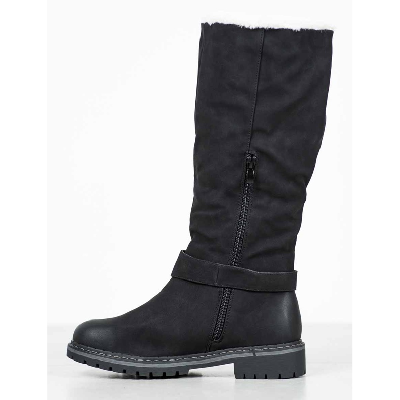 Super Me Botas con piel de oveja negro 2