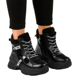 Zapatillas de mujer negras con aislamiento F803-7 negro 1 Zapatillas de mujer negras con aislamiento F803-7 negro 1