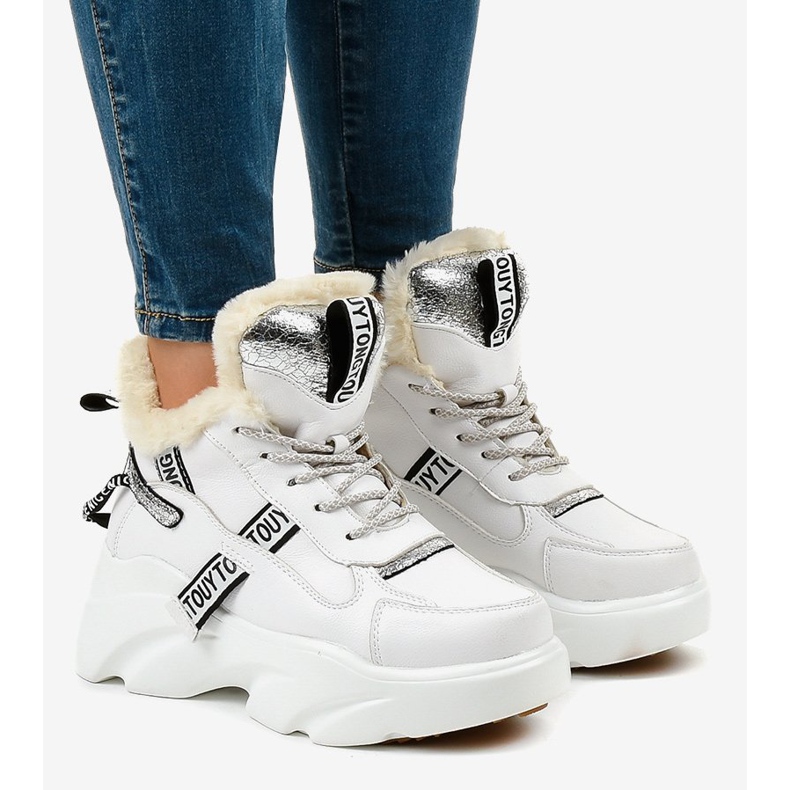 Zapatillas de mujer blancas con aislamiento D80-31 blanco 1 Zapatillas de mujer blancas con aislamiento D80-31 blanco 1