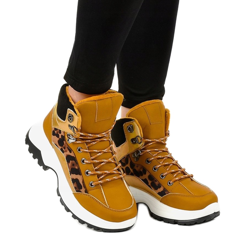 Zapatillas de mujer marrones con aislamiento F-19208-3 marrón amarillo 1 Zapatillas de mujer marrones con aislamiento F-19208-3 marrón amarillo 1