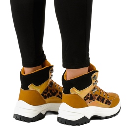 Zapatillas de mujer marrones con aislamiento F-19208-3 marrón amarillo 3