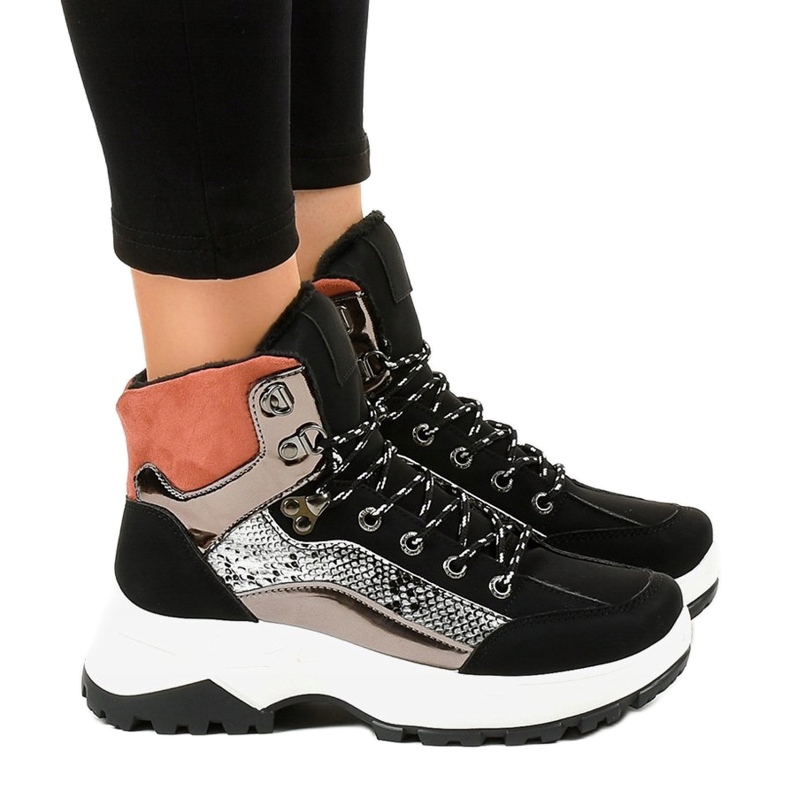 Zapatillas de mujer negras con aislamiento F-19208-1 negro multicolor 1