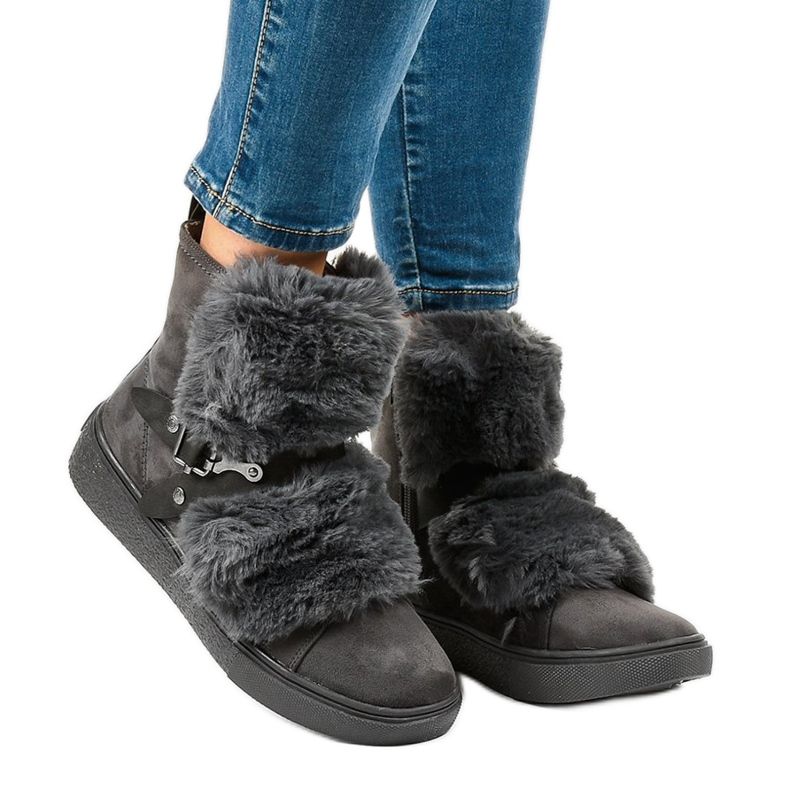 Botas aislantes de ante gris GF-QB08 1 Botas aislantes de ante gris GF-QB08 1