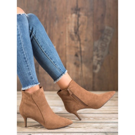 Kylie Botines de gamuza con tacón alto marrón 4