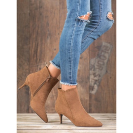 Kylie Botines de gamuza con tacón alto marrón 5