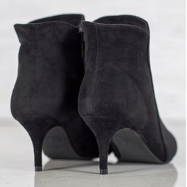 Kylie Botines de gamuza con tacón alto negro 4