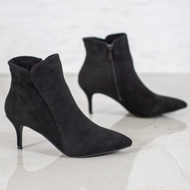 Kylie Botines de gamuza con tacón alto negro 5
