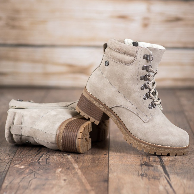 Goodin Botas beige con piel de oveja 2