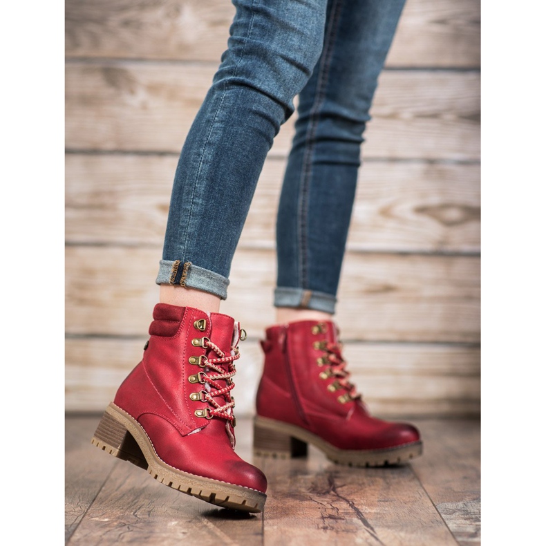 Goodin Botas rojas con piel de oveja rojo 2 Goodin Botas rojas con piel de oveja rojo 2
