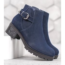 J. Star Botas de ante azul marino 1