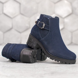 J. Star Botas de ante azul marino 4