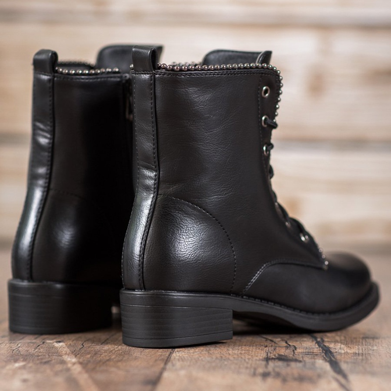 Janessa Botas clásicas con cordones negro 1