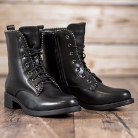 Janessa Botas clásicas con cordones negro 2