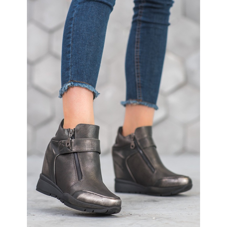 Sergio Leone Zapatillas en la cremallera gris 1