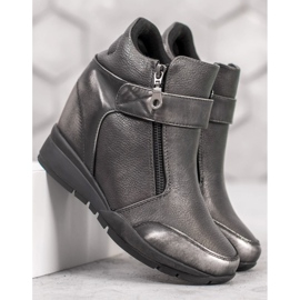 Sergio Leone Zapatillas en la cremallera gris 3
