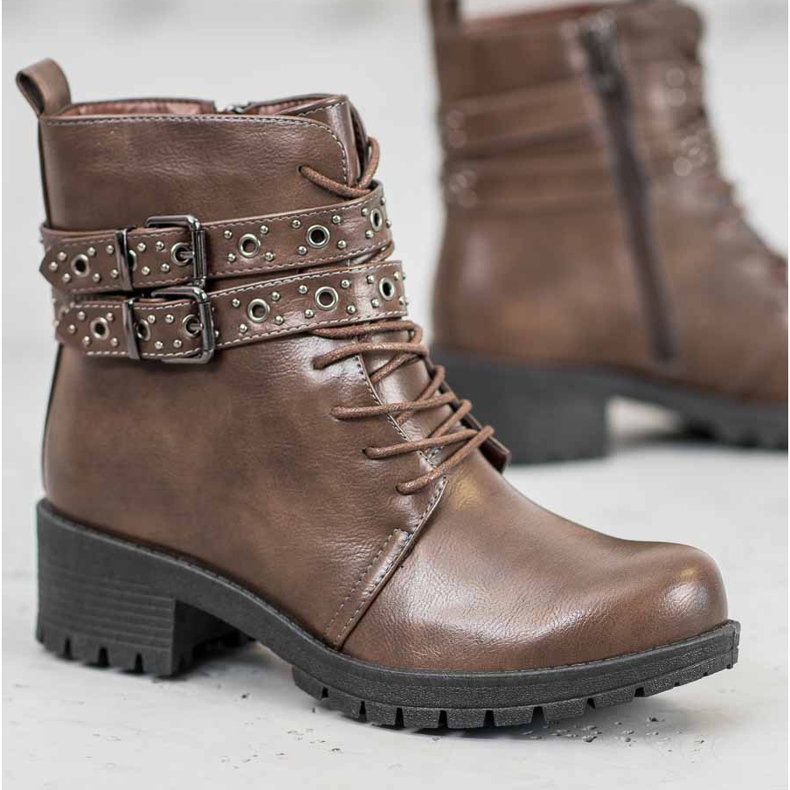 SHELOVET Trabajadores atados marrón 1