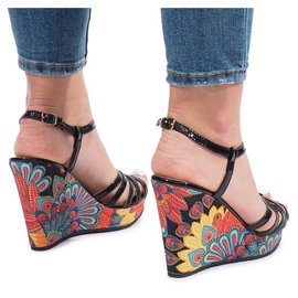 Sandalias negras en la cuña Ibrahim negro 1