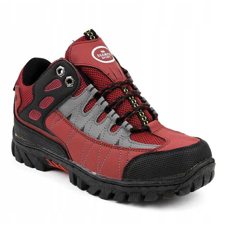 Zapatos de trekking mujer rojo W317 negro 1