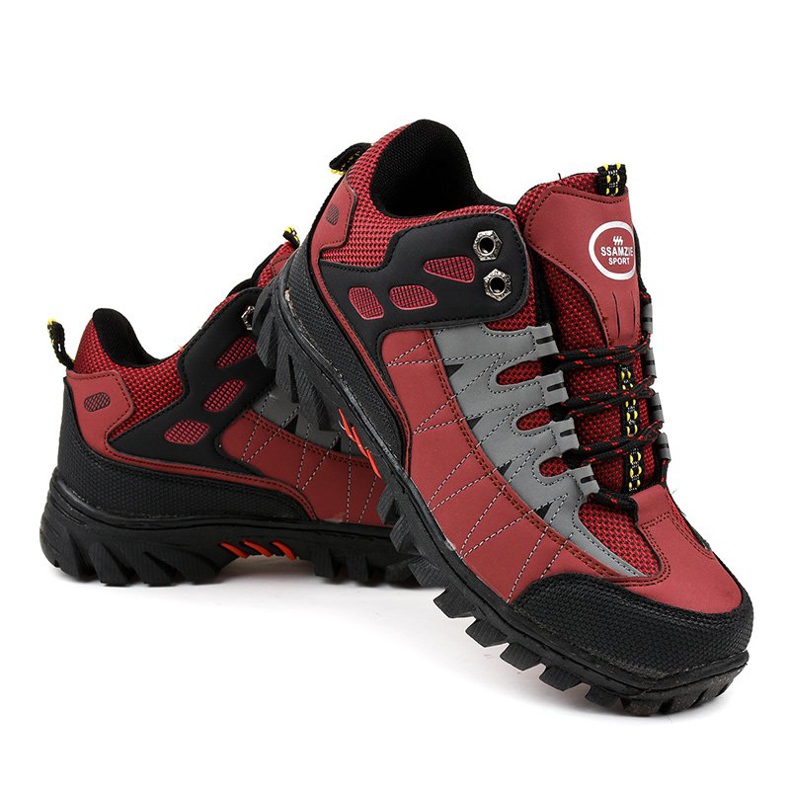 Zapatos de trekking mujer rojo W317 negro 2