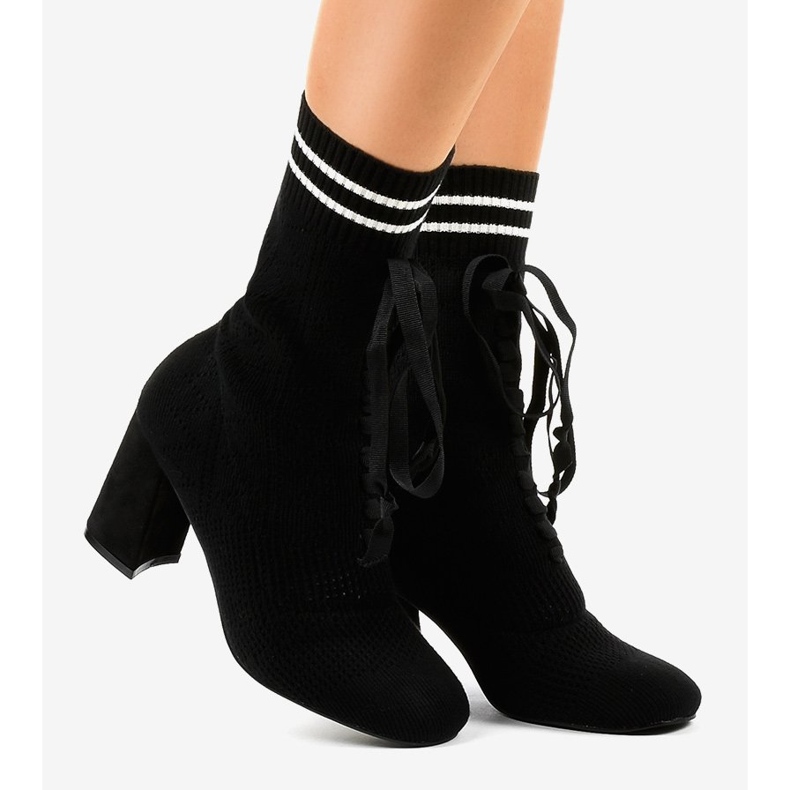 Botines negros de tejido LL-83 1