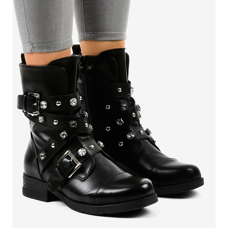 Botas altas negras decoradas con 88093 negro 1 Botas altas negras decoradas con 88093 negro 1