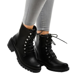 Botas militares negras aisladas K-9922 negro 1 Botas militares negras aisladas K-9922 negro 1