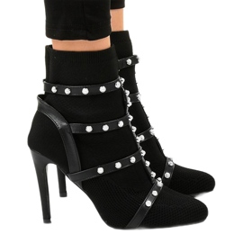 Botas stiletto de tejido AT-0655-L negras negro 2