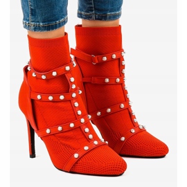 Botas stiletto de tejido rojo AT-0655-L 1