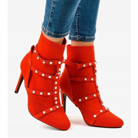 Botas stiletto de tejido rojo AT-0655-L 2