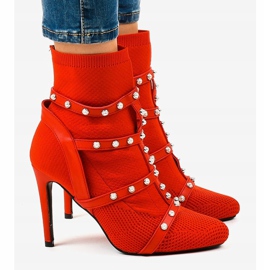 Botas stiletto de tejido rojo AT-0655-L 3