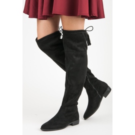 Yes Mile Botas mosqueteras con flecos negro 3