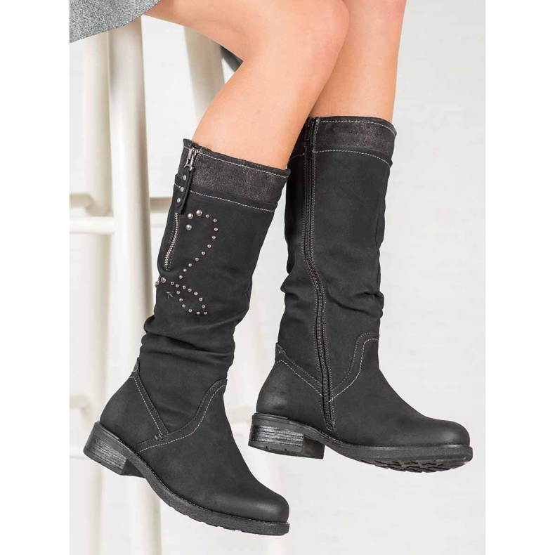 SHELOVET Botas planas negro 2