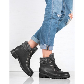 SHELOVET Botas negras con cordones negro 1