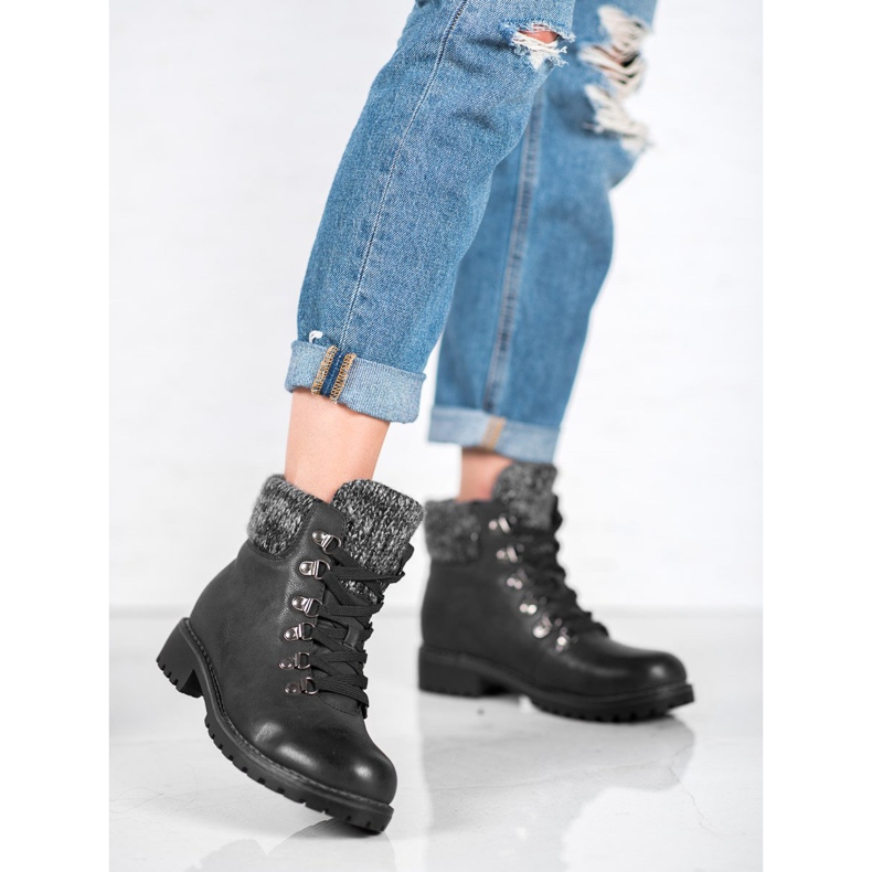 SHELOVET Botas negras con cordones negro 2 SHELOVET Botas negras con cordones negro 2