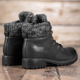 SHELOVET Botas negras con cordones negro 5