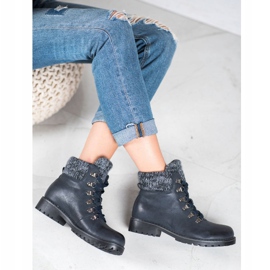 SHELOVET Botas con cordones azul marino 6