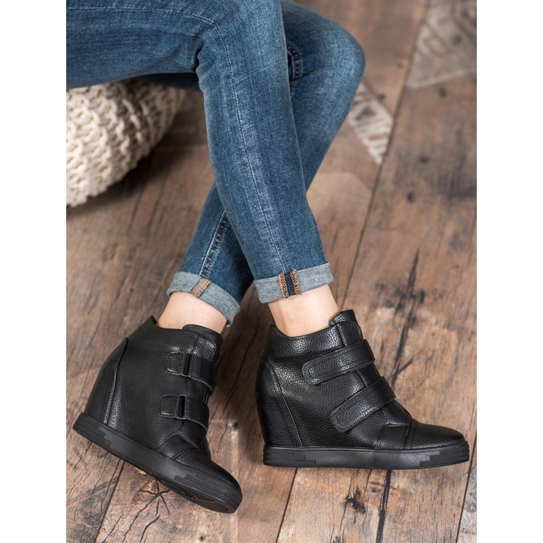 Sergio Leone Zapatillas de cuero ecológico negro 2