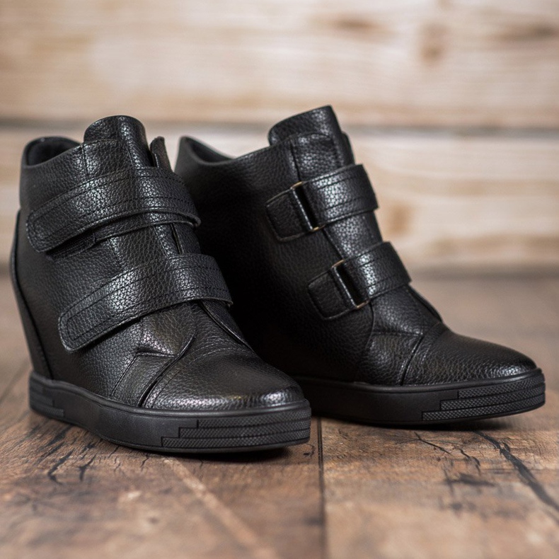 Sergio Leone Zapatillas de cuero ecológico negro 1