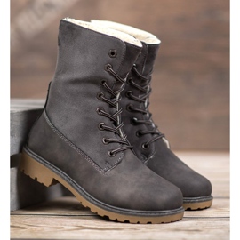 Super Me Botas grises con piel de oveja 8