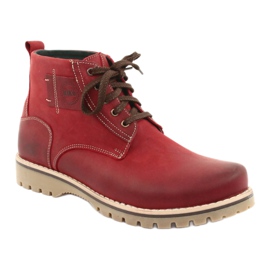 Botas de invierno con cordones Riko 888 rojo 1 Botas de invierno con cordones Riko 888 rojo 1