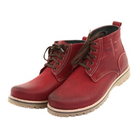 Botas de invierno con cordones Riko 888 rojo 3