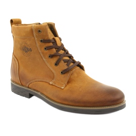 Botines de tacón alto en el Riko 884 crazy sunny zipper marrón amarillo 1