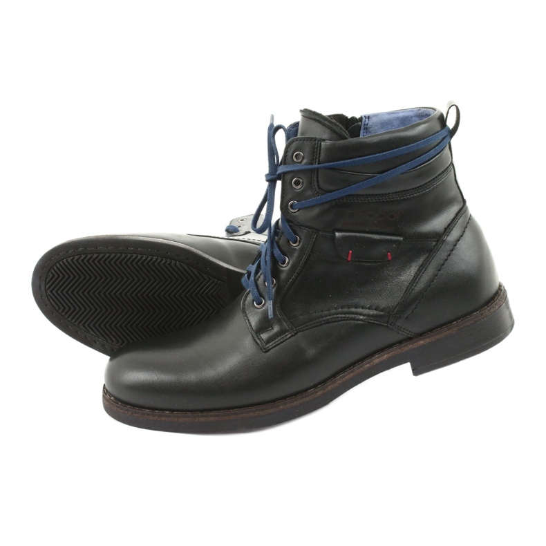 Nikopol Botas de cuero para hombres aisladas con una cremallera 700 negra negro 5