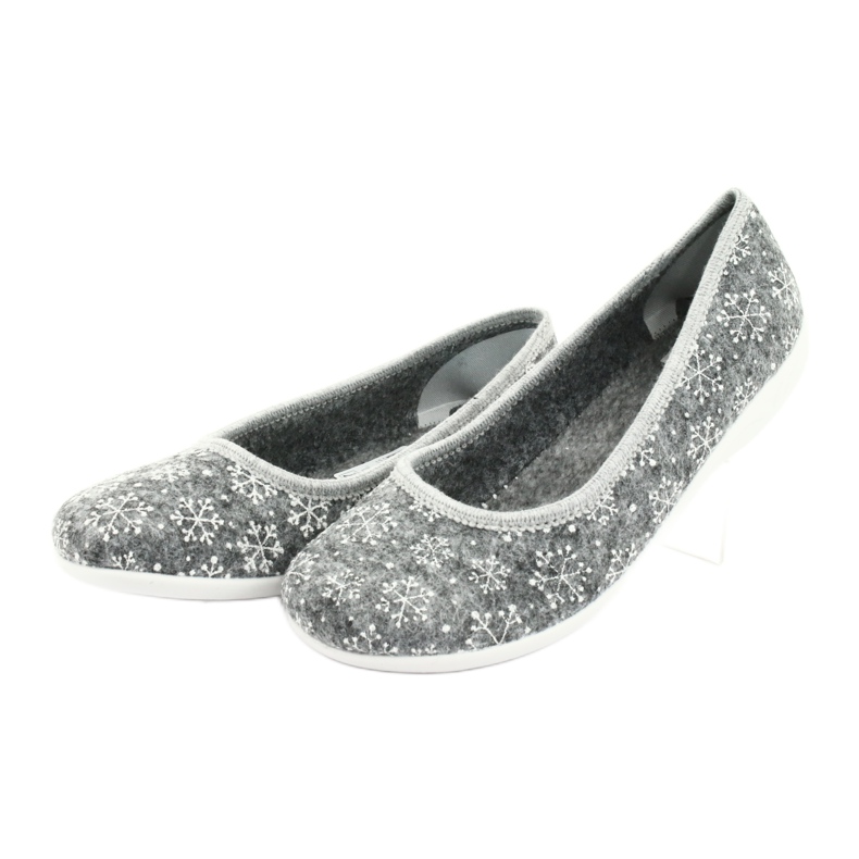 Zapatillas de fieltro Adanex 24213 copo de nieve blanco gris 3